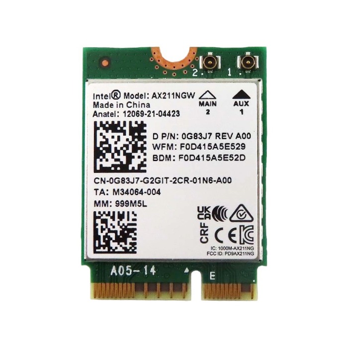 Karta sieciowa Intel AX211 Wi-Fi 6E (802.11ax) M.2 2230 do Dell Precision T3660 G83J7