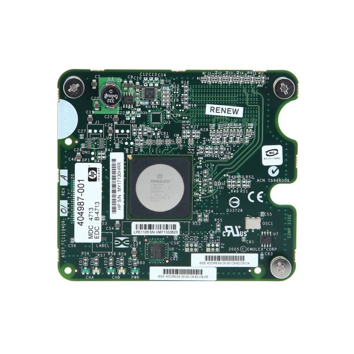 Network Card HPE Emulex LPE1105 2x4Gb FC PCIe 1.0 Mezzanine 404987-001