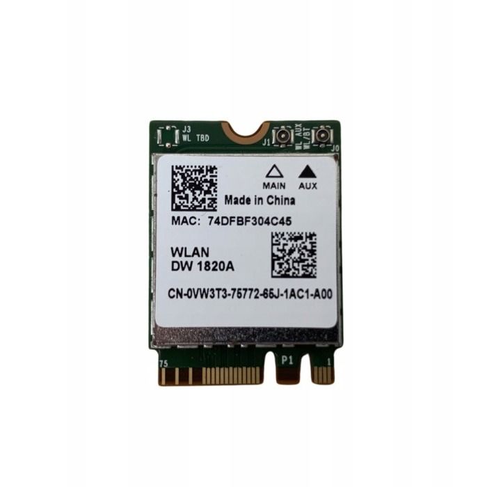 Network interface card Dell DW1820A module M.2 Wi-Fi 5 Dual band, Bluetooth 4.1 VW3T3