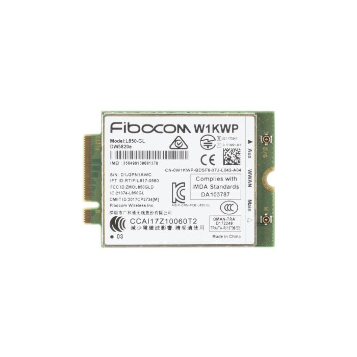 Network interface card Dell Fibocom DW5820e L850-GL WWAN 4G LTE W1KWP