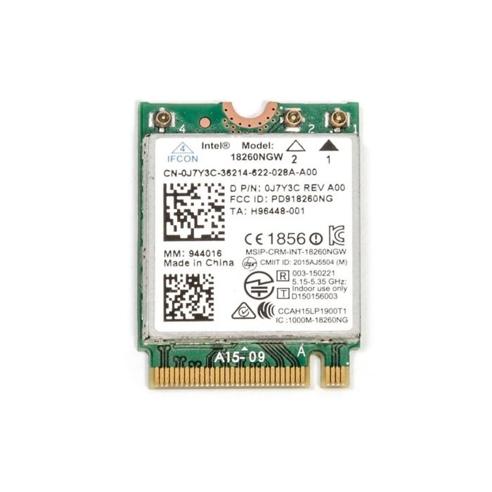 Network interface card Dell Latitude E7470 Wi-Fi 5 Bluetooth 4.2 J7Y3C