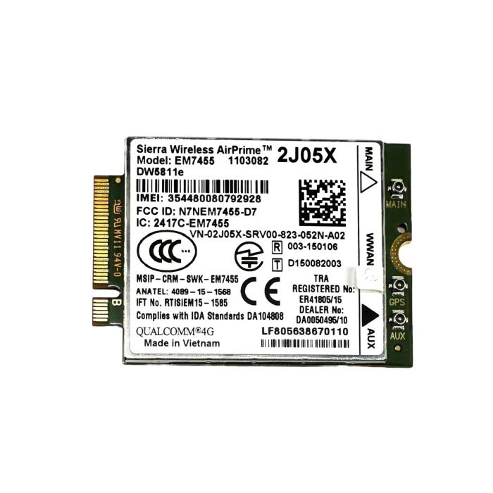 Network interface card Dell Qualcomm DW5811E 4G M.2 WWAN Wireless WiFi Card 2J05X