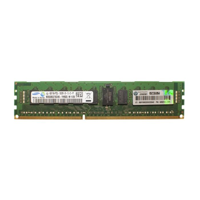 Pamięć RAM HPE 4GB 1Rx4 PC3L-10600 DDR3 RDIMM 1333MHz 605312-171