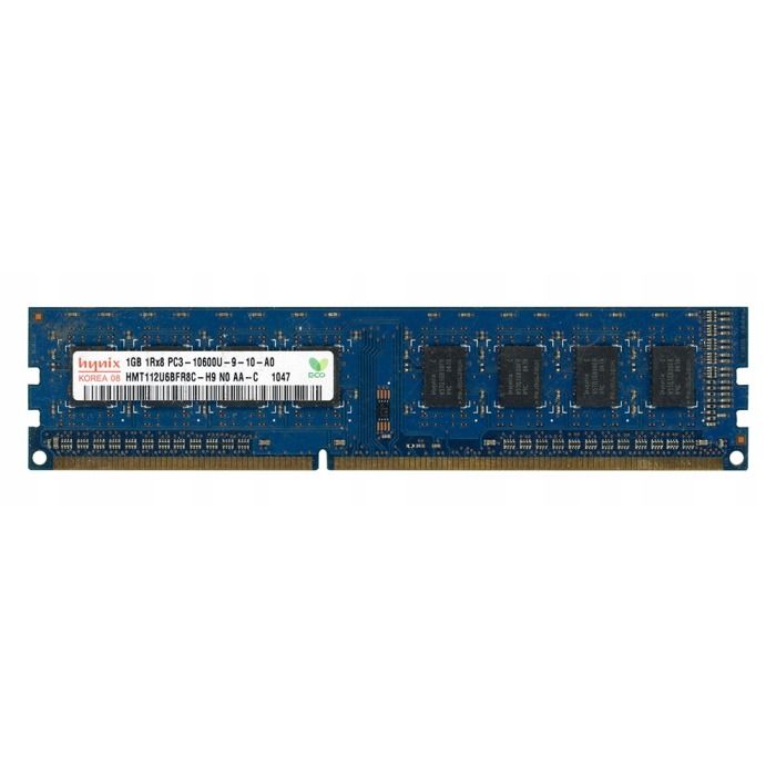 Pamięć RAM Hynix 1GB 1Rx8 PC3-10600U UDIMM ECC 1333MHz HMT112U6BFR8C-H9