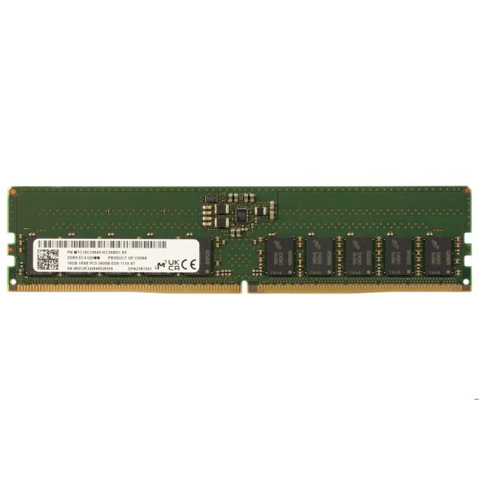 Pamięć RAM Micron 16GB 1Rx8 PC5-44800 DDR5 UDIMM ECC 5600MHz MTC10C1084S1EC56BD1