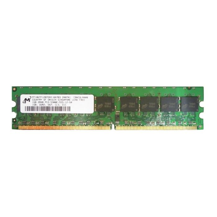 Pamięć RAM Micron 1GB 2RPC2-5300 DDR2 UDIMM ECC 166MHz MT18HTF12872AY-667B3