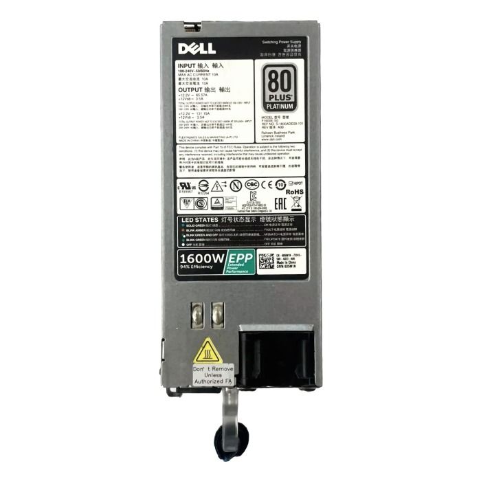 Power supply unit Dell Flextronics 1600W 100-240V AC 80+ Platinum D5W1N