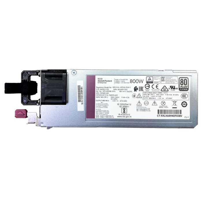Power supply unit HPE Chicony 800W 100-240V AC 50/60Hz 80+ Platinum G10 865409-002