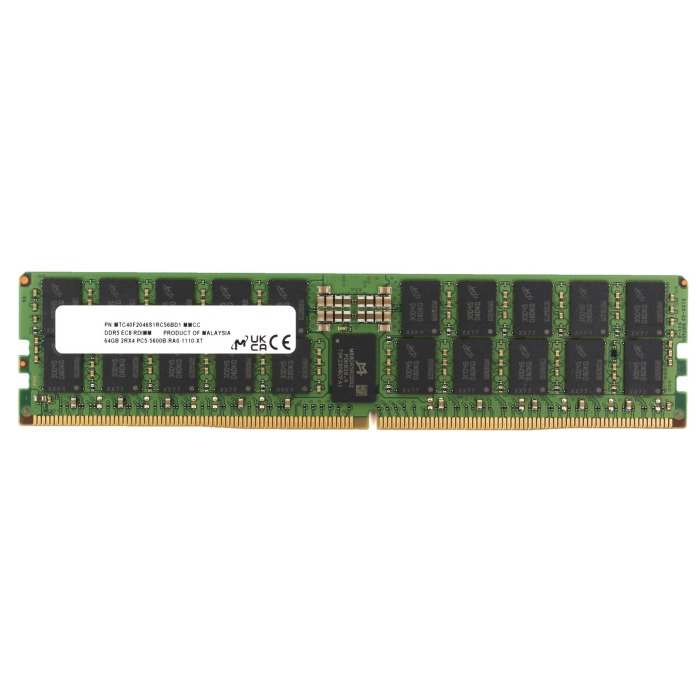 RAM Micron 64GB 4Rx4 PC5-44800 DDR5 5600MHz RDIMM ECC MTC40F2046S1RC56BD1