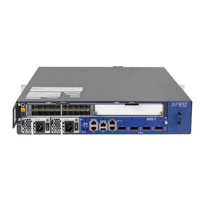 Router Juniper Network MX5-T with 20x1GbE, 2xPSU