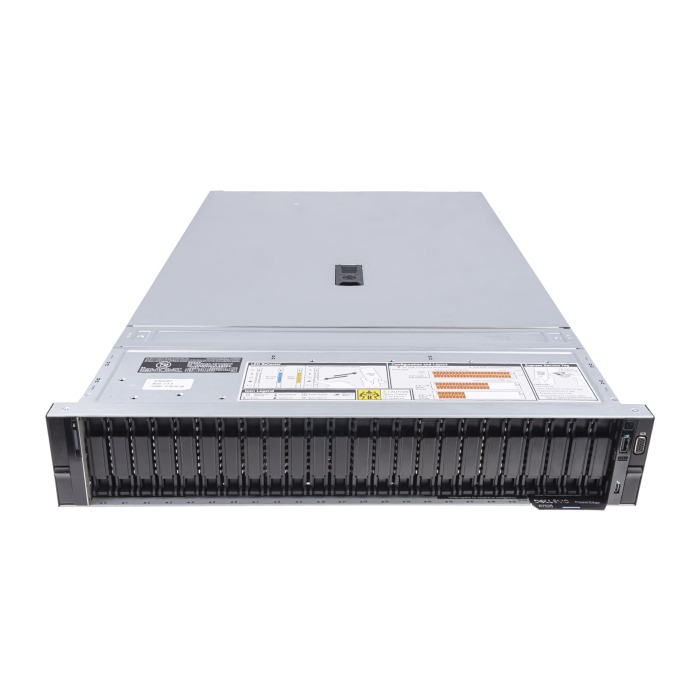 Server Dell PowerEdge R7525 24x2.5" (8xNVMe) with 2x EPYC 7373X, 32GB RAM, H745, 2x 1.92TB SSD SAS 12G RI 2.5", 2x10/25GbE SFP28, 1x Nvidia L4 24GB, 2x PSU 1400W, rails, bezel, iDRAC9 Enterprise