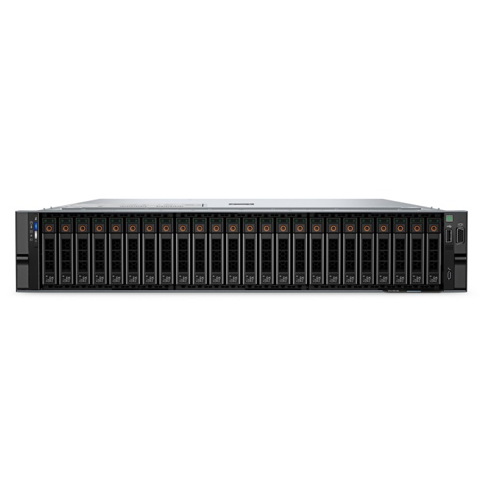 Server Dell PowerEdge R7615 24x2.5" NVMe with 1x EPYC 9354, 64GB RAM, 2x H965i, BOSS-N1 z 2x Dell 960GB SSD NVMe M.2, 2x 3.84TB SSD NVMe U.2 2.5", 2x10/25GbE SFP28, 2x PSU 1400W, rails, iDRAC9 Enterprise