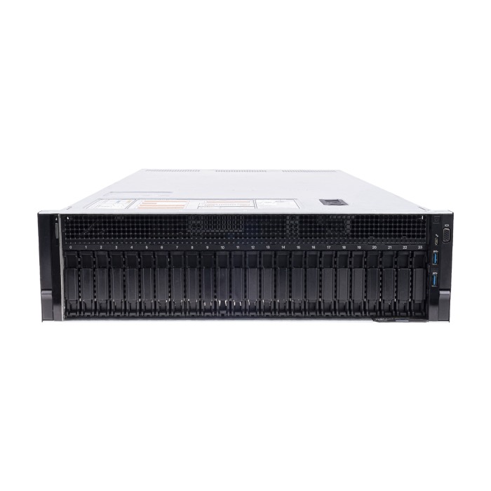 Server Dell PowerEdge R940 24x2.5" (12xNVMe) with 4x Gold 6244, 64GB RAM, H730p, 2x 960GB SSD SATA 2.5", 4x1GbE, 2x PSU 750W, rails, iDRAC9 Enterprise