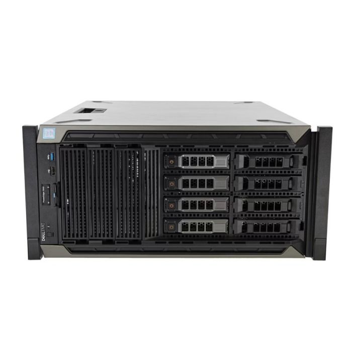 Server Dell PowerEdge T640 8x3.5" with 2x Platinum 8260, 384GB RAM, BOSS-S1 card with 2x240GB SSD SATA M.2, 6x 1.92TB SSD SATA 2.5", 2x10/25GbE SFP28, 2x PSU, rails, bezel, iDRAC 9