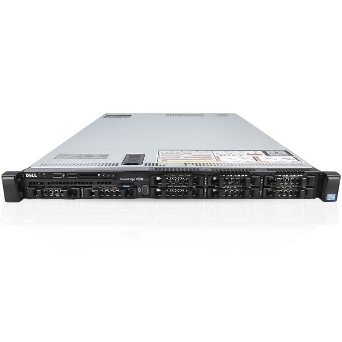 Server Dell R620 8x2.5" with 2x E5-2670, 32GB RAM, H710P, 2x480GB SSD SATA 2.5", 4x1GbE, 2xPSU, Rails, iDRAC 7 Enterprise
