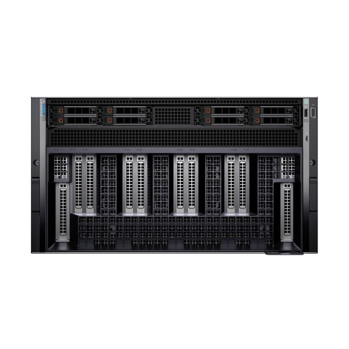 Server Dell XE9680 8x2.5" NVMe with 2x Platinum 8480+, 2TB RAM, BOSS-N1 card with 2x480GB SSD NVMe M.2, 8x 3.84GB SSD NVMe U.2 2.5", 8x H100 SXM5 80GB, 2x1GbE LOM, 2x10/25GbE SFP28 OCP 3.0, 2x100GbE QSFP56, 8x 1x400Gb/s NDR, 6xPSU, rails, iDRAC9