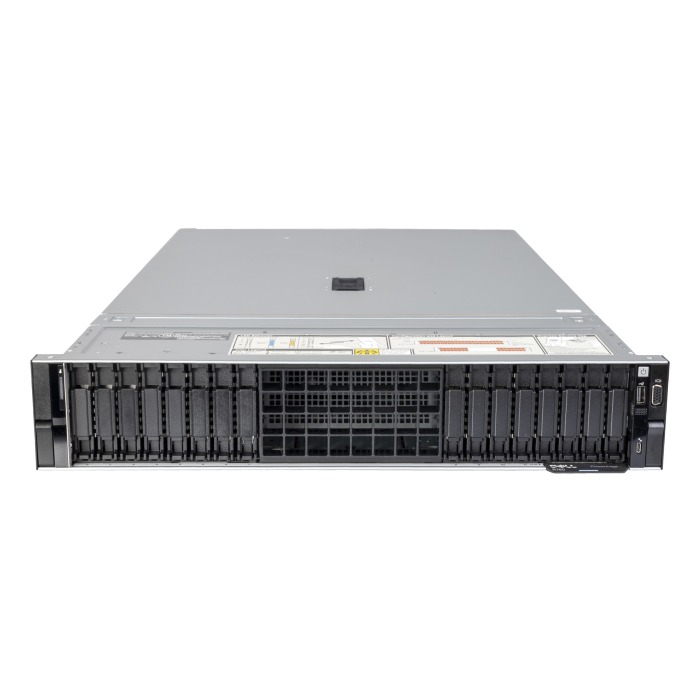 Serwer Dell PowerEdge R760 16x2.5"mit 2x Silver 4410Y, 64GB RAM, H755, 2x 480GB SSD SAS 12G RI 2.5", 2x1GbE, 2x PSU 1100W, Montageschienen, Abdeckung, iDRAC9 Enterprise