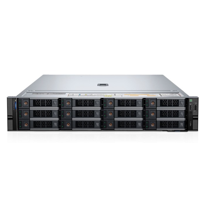 Serwer Dell PowerEdge R7625 12x3.5" z 2x EPYC 9124, 512GB RAM, H355, BOSS-N1 (2x Dell 960GB SSD NVMe M.2), 4x 4TB 7.2K SATA 6G 3.5", 2x10/25GbE SFP28, 2x PSU, szyny, iDRAC9 Enterprise