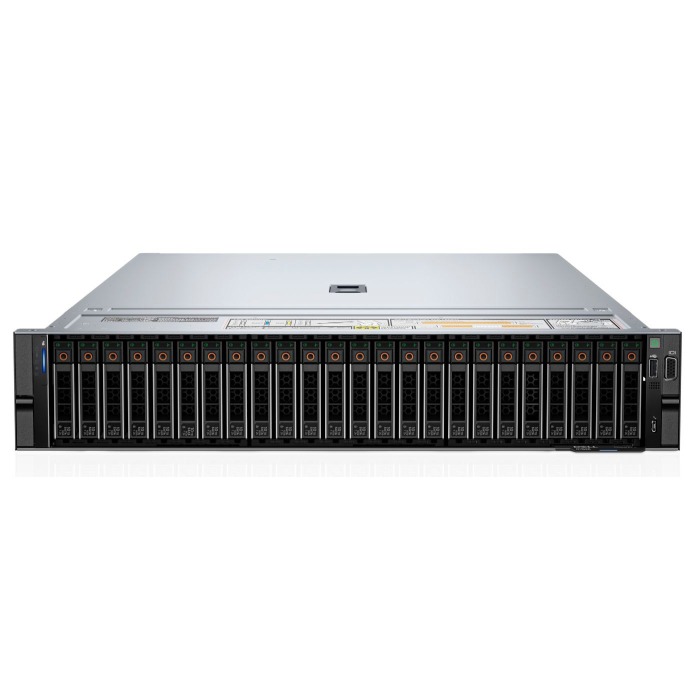 Serwer Dell PowerEdge R7625 24x2.5" NVMe z 2x EPYC 9124, 1024GB RAM, 2x H755N, BOSS-N1 (2x Dell 960GB SSD NVMe M.2), 4x 1.92TB SSD NVMe U.2 2.5", 2x10/25GbE SFP28, 2x PSU, szyny, iDRAC9 Enterprise