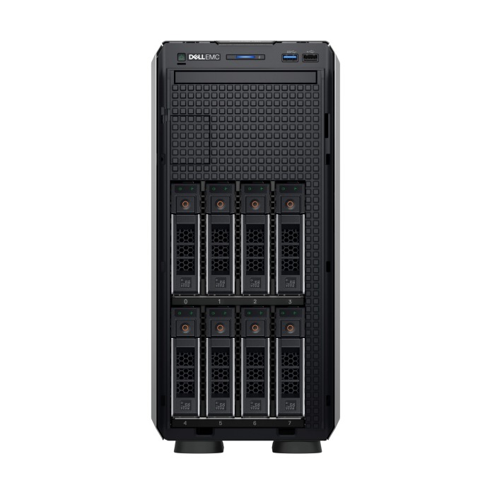 Serwer Dell PowerEdge T350 8x3.5" z 1x Xeon E-2374G, 32GB RAM, H755, 2x 1.92TB SSD SAS 12G RI 2.5", 2x25GbE SFP28, 2x PSU 600W, iDRAC9 Enterprise