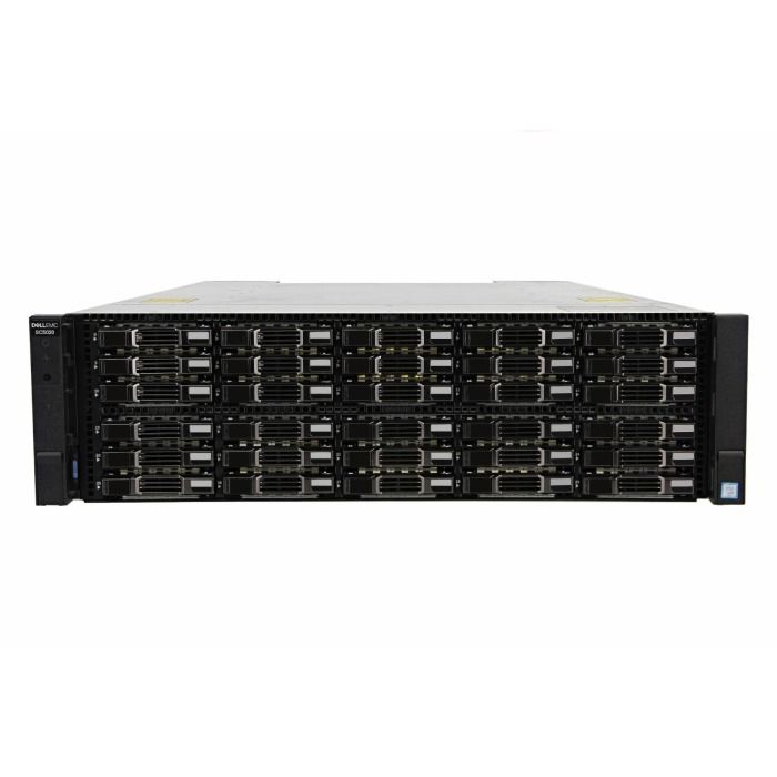 Storage Array Dell EMC SC5020 30x2.5" with 2x Controller, 4x 10GbE SFP+, 8x 600GB 15K SAS 2.5", 2x PSU, szyny
