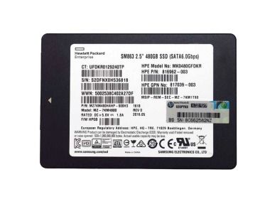 Hard drive HPE Samsung 480GB SSD SATA 6G 2.5" V-NAND TLC MU 816962-003