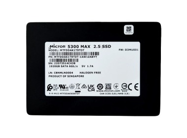Hard drive Micron 1.92TB SSD SATA 6G 2.5" 3D TLC NAND MU MTFDDAK1T9TDT-1AW1ZABYY