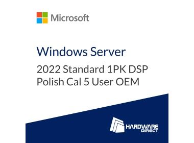 License Microsoft Windows Server 2022 Standard 1PK DSP Polish Cal 5 User OEM
