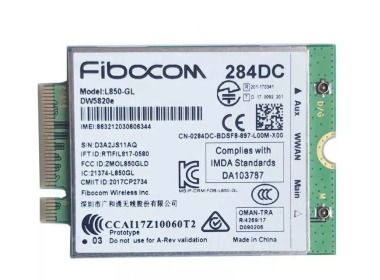 Network interface card Dell Fibocom DW5820e M.2 3042 LTE WWAN 284DC