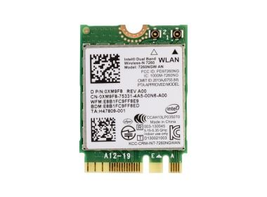 Network interface card Dell Intel 7260NGW Wi-Fi 5 (802.11ac) Bluetooth 4.0 PCIe M.2 2230 XM9F8